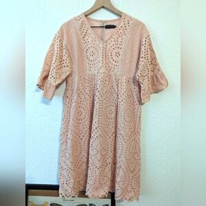 Blush eyelet dress- Roolee